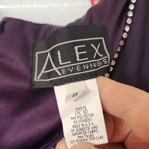 Alex Evenings Deep Purple Gown with Sparkling Accents 2 Piece